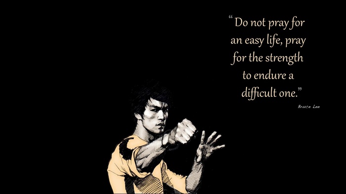 Yellow Bruce Lee Quote Motivational Life Black