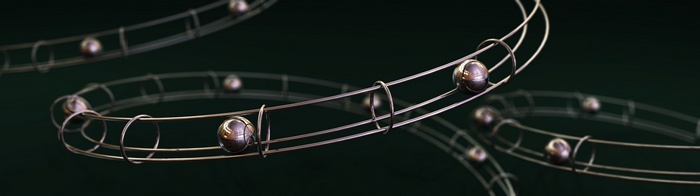 Metal balls on a wire track