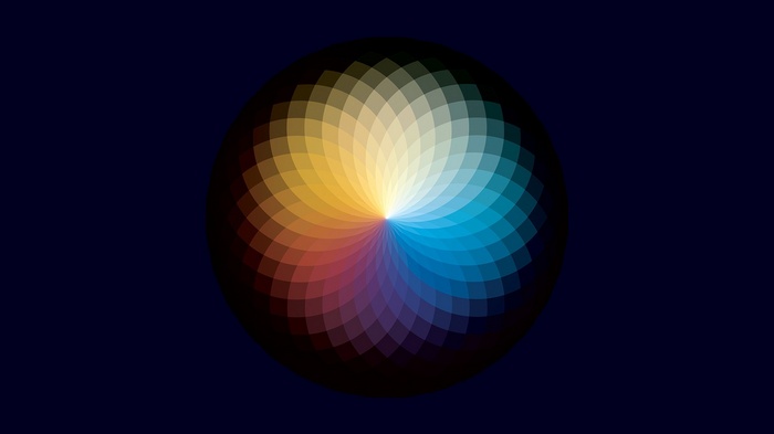 Abstract colorful geometric pattern on dark background