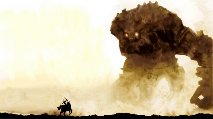 Shadow of the Colossus: Rider faces a giant stone creature