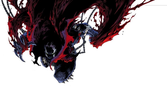 Spawn with chains and red cape