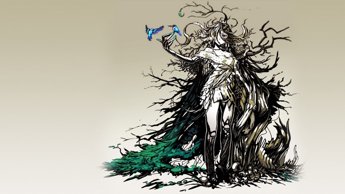 Fantasy Tree Woman with Birds