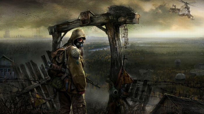 S.T.A.L.K.E.R.: Call of Pripyat character in a post-apocalyptic landscape