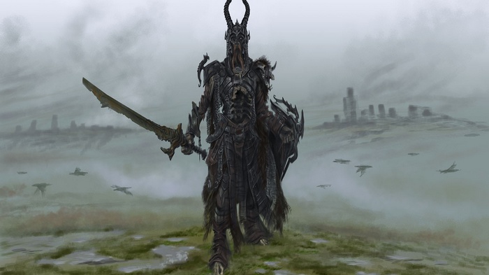 Draugr warrior with sword and shield in Skyrim