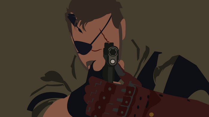Venom Snake aiming a gun, Metal Gear Solid V