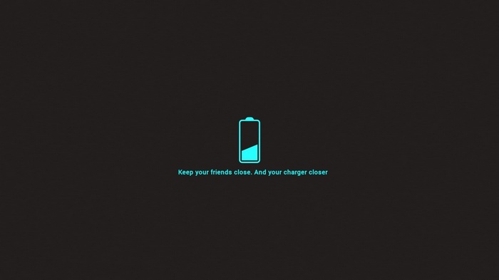 Minimalist quote about low battery and friendship