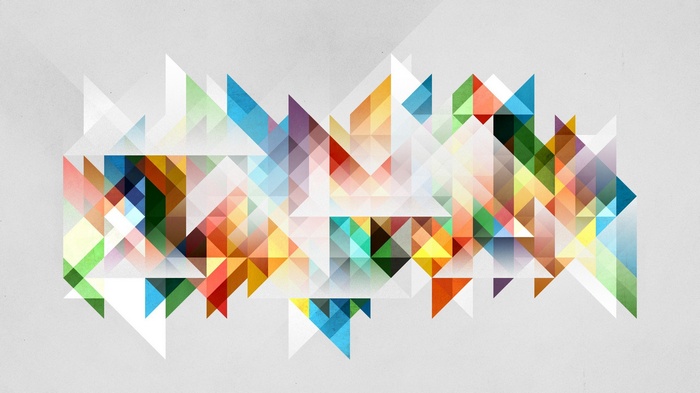 Abstract geometric digital art with colorful triangles