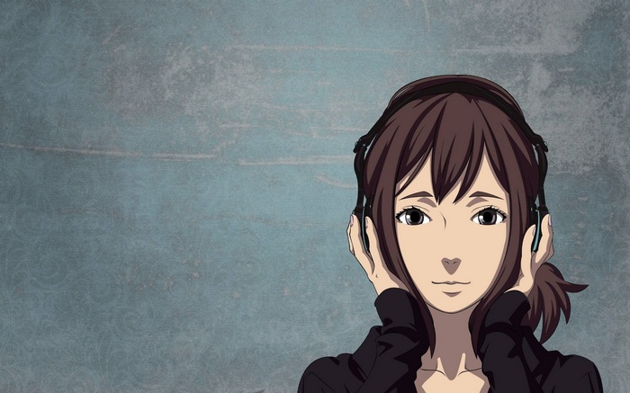 Sammy from Time of Eve wearing headphones
