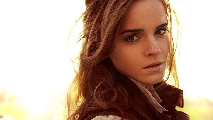 Emma Watson looking at the viewer
