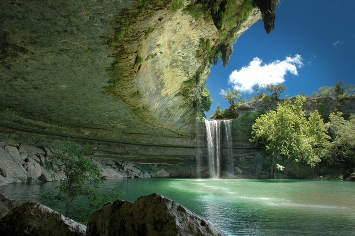 Hamilton Pool Preserve Waterfall in Austin, Texas