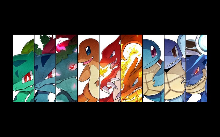 Blastoise video games Charizard Ivysaur Wartortle Charmeleon Pokemon collage Venusaur Pokemon First Generation Squirtle Charmander Bulbasaur