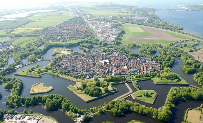 Aerial view of Naarden, Netherlands fortress