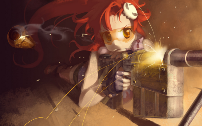 Yoko Littner firing a weapon in Tengen Toppa Gurren Lagann
