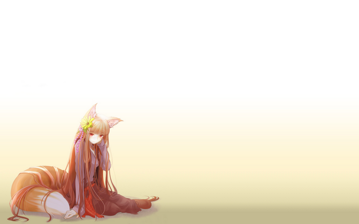 Holo from Spice and Wolf with a large tail