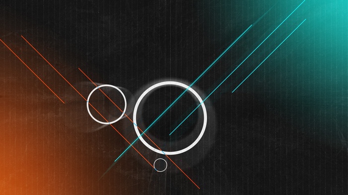Abstract digital art with circles and lines