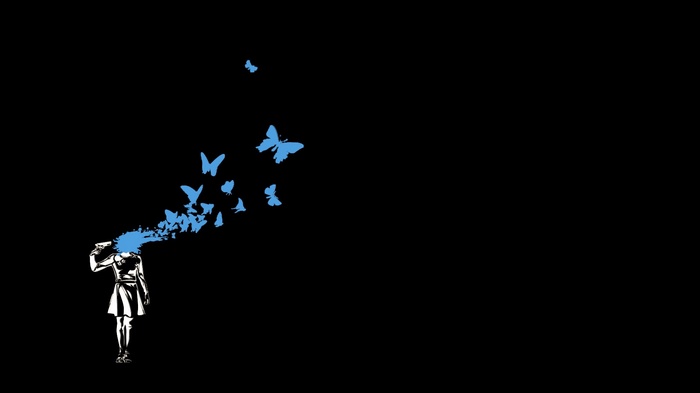 Persona 3 artwork of a girl with butterflies
