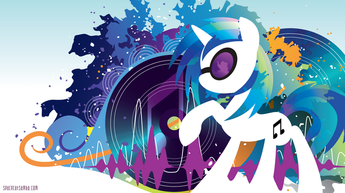 Vinyl Scratch DJing with Abstract Musical Background