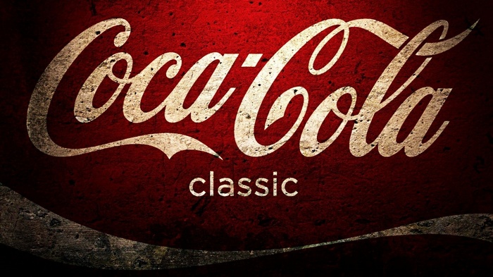 Coca-Cola Classic Logo on Red Textured Background