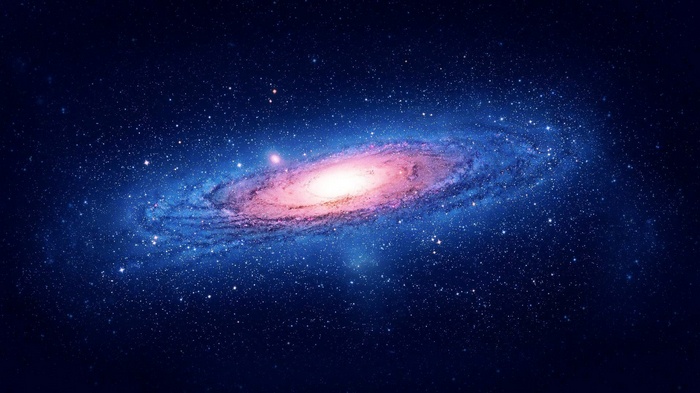 Andromeda Galaxy in deep space with stars
