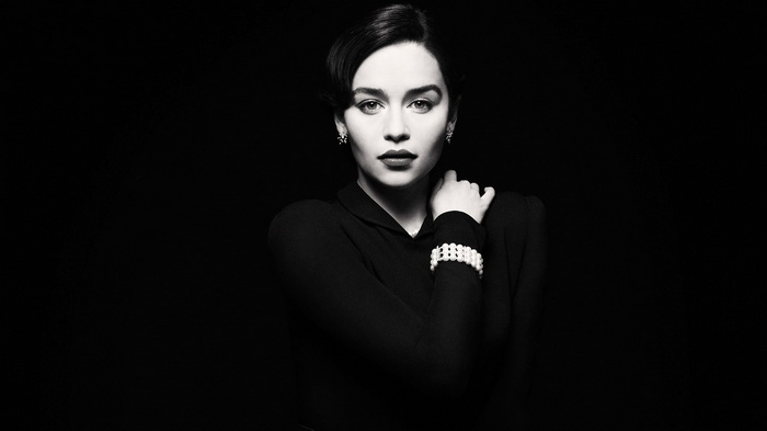Emilia Clarke in monochrome portrait