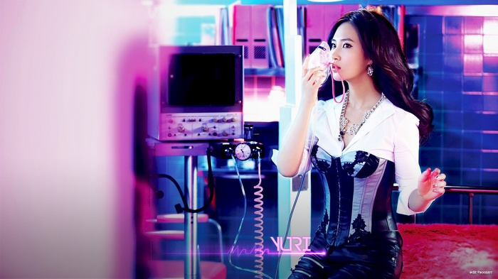 Yuri from Girls' Generation with medical equipment