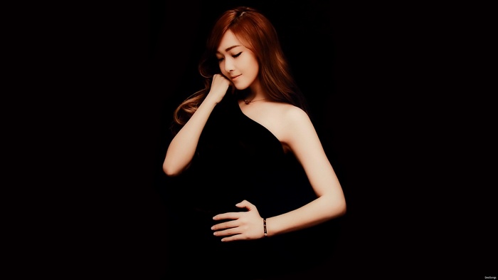 Jessica Jung in a black dress