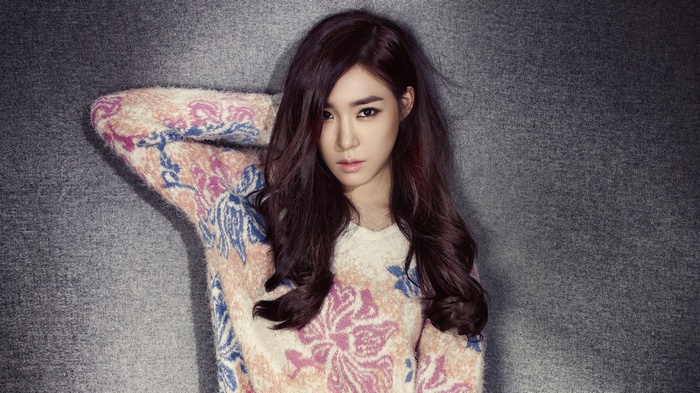 Tiffany Hwang in a floral sweater