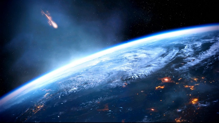 Mass Effect 3: Meteor approaching Earth