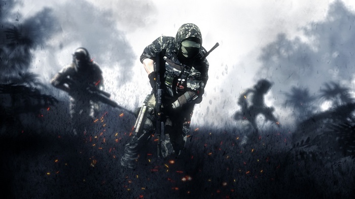 Battlefield 4 soldiers in a jungle environment
