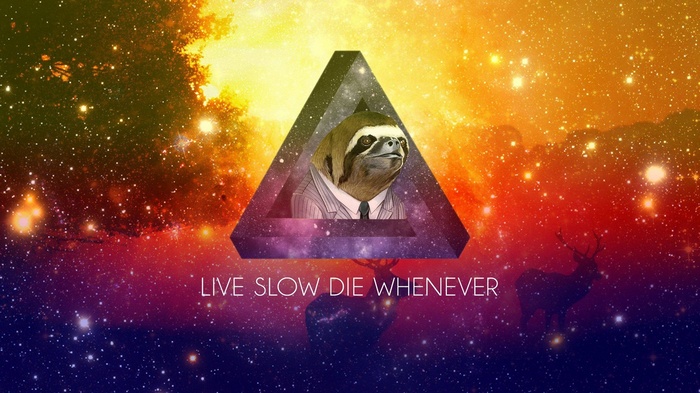 Sloth in Suit Inside Triangle with Galaxy Background