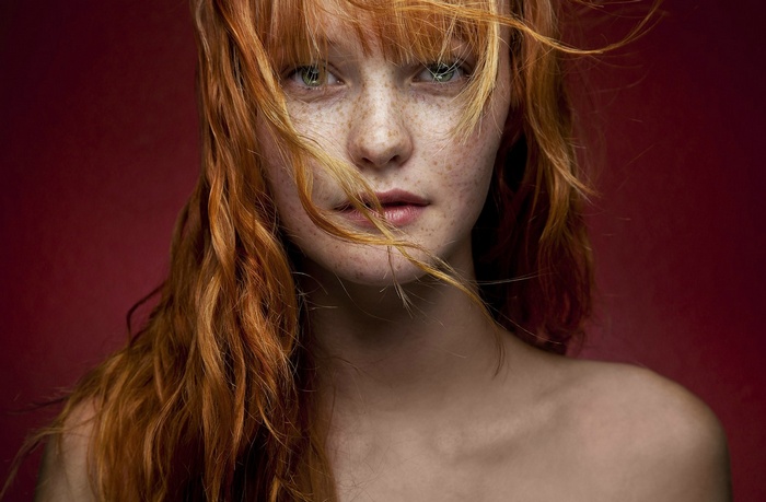 Kacy Anne Hill with red hair and freckles