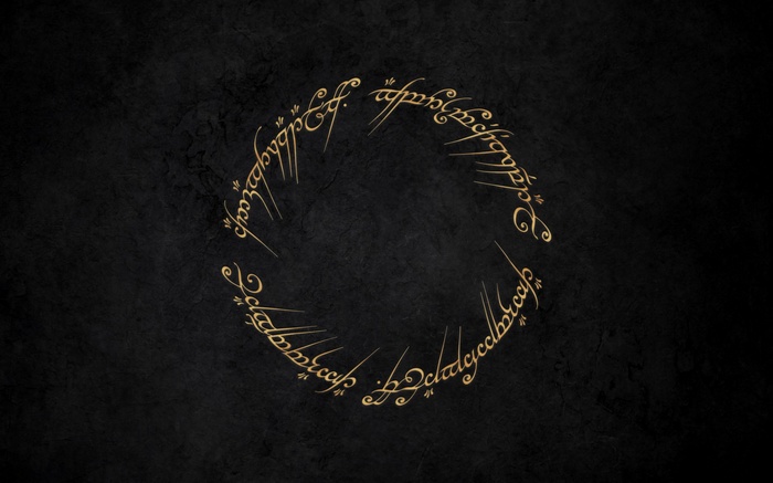 The Lord of the Rings inscription on a dark background