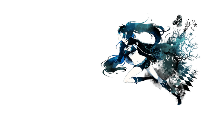 Black Rock Shooter with abstract dark elements