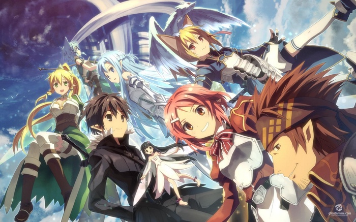 Sword Art Online characters posing together