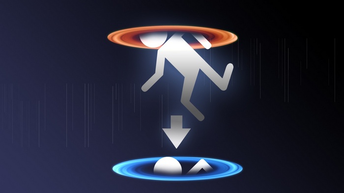 Portal game character falling through portals