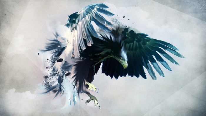 Digital art of a hawk in flight