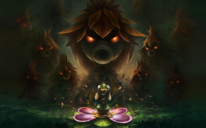 Link and Majora's Mask in The Legend of Zelda