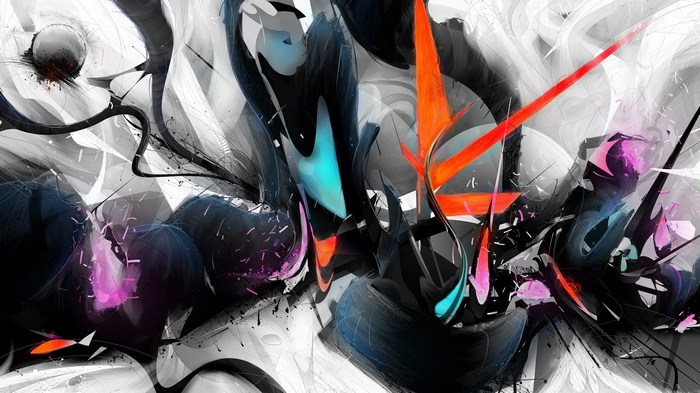 Abstract digital art by Rik Oostenbroek with lines and shapes