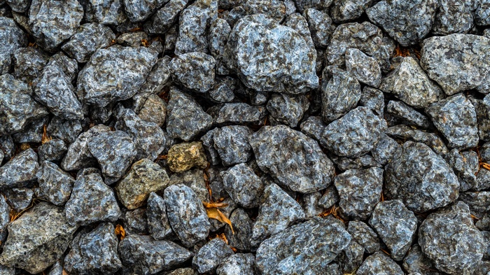Close-up texture of grey gravel stones