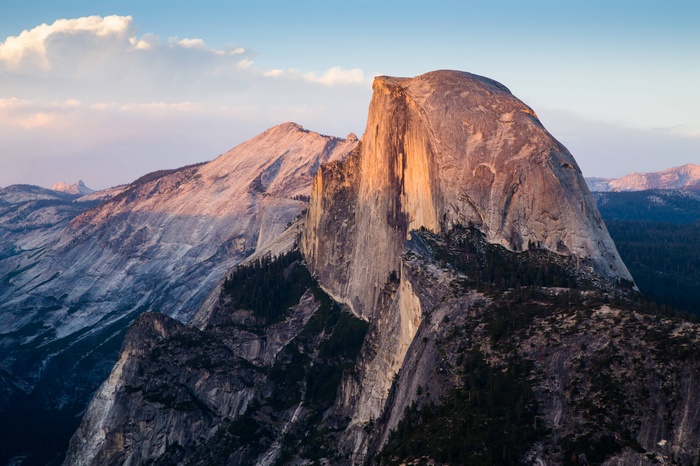 Half Dome in Yosemite National Park at sunset