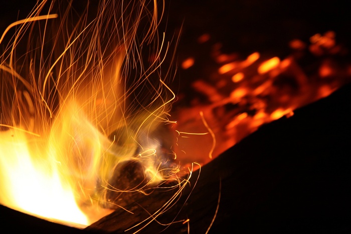 Abstract image of a bonfire with sparks