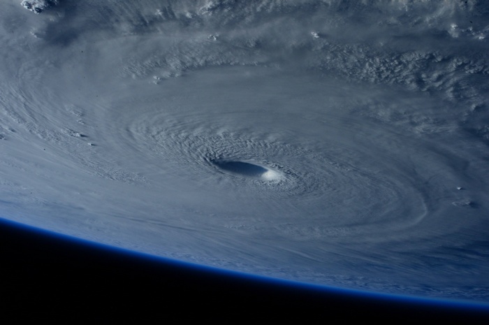 Hurricane eye from space