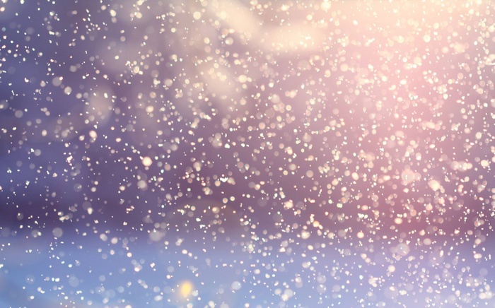 Winter snowfall with soft light