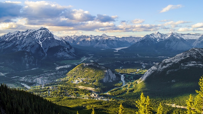 Banff National Park with Mountains and Town