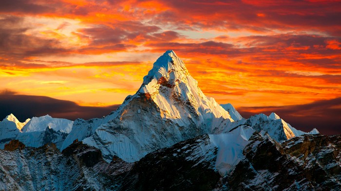 Sunset over Snow-Capped Himalayas in 4K