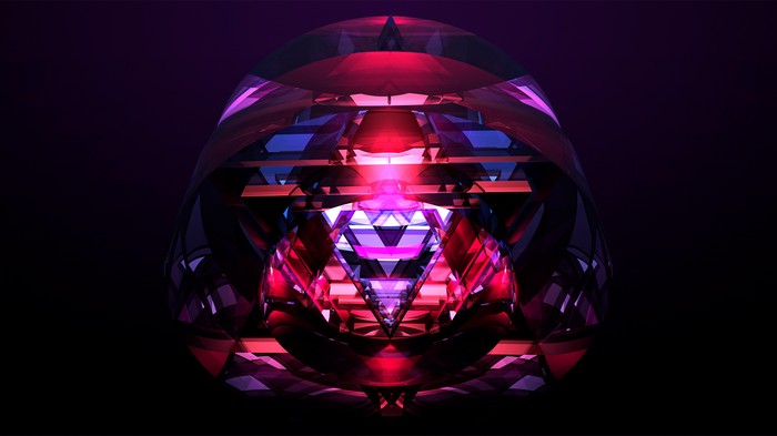 Abstract digital art with geometric shapes and light