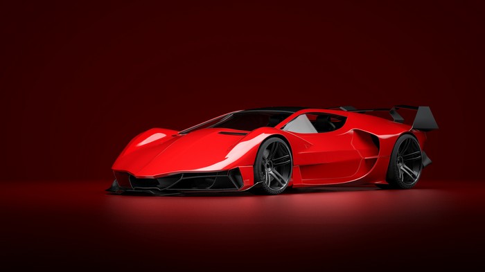 Red Lamborghini sports car 4K