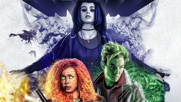 Titans Characters Beast Boy, Raven, and Starfire 4K
