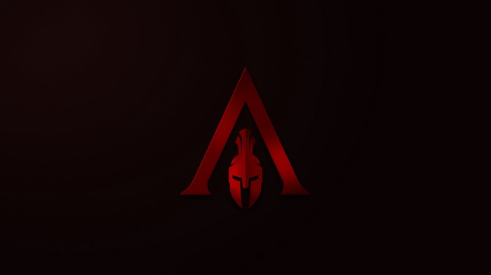 Assassin's Creed Odyssey Spartan Helmet Logo 4K