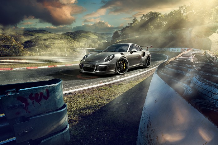 Porsche 911 GT3 on a race track
